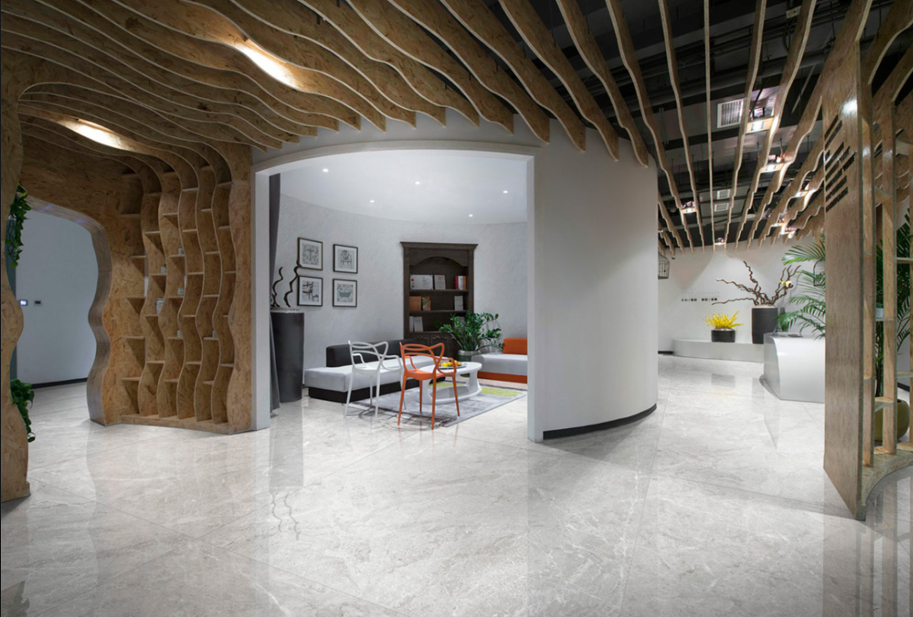 Floor tiles for lobby in commercial project