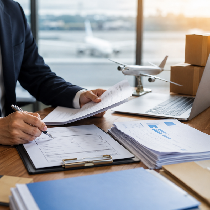 Export customs declaration and documentation for China to India air freight