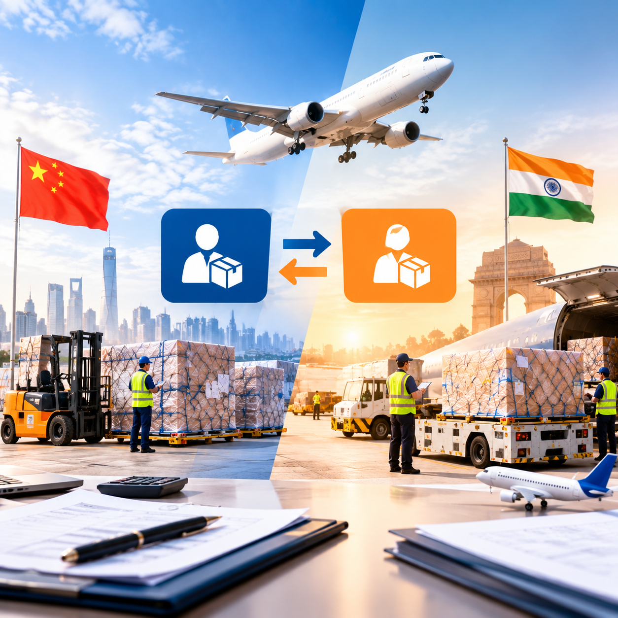 JTUO Logistics airport-to-airport air freight from China to India
