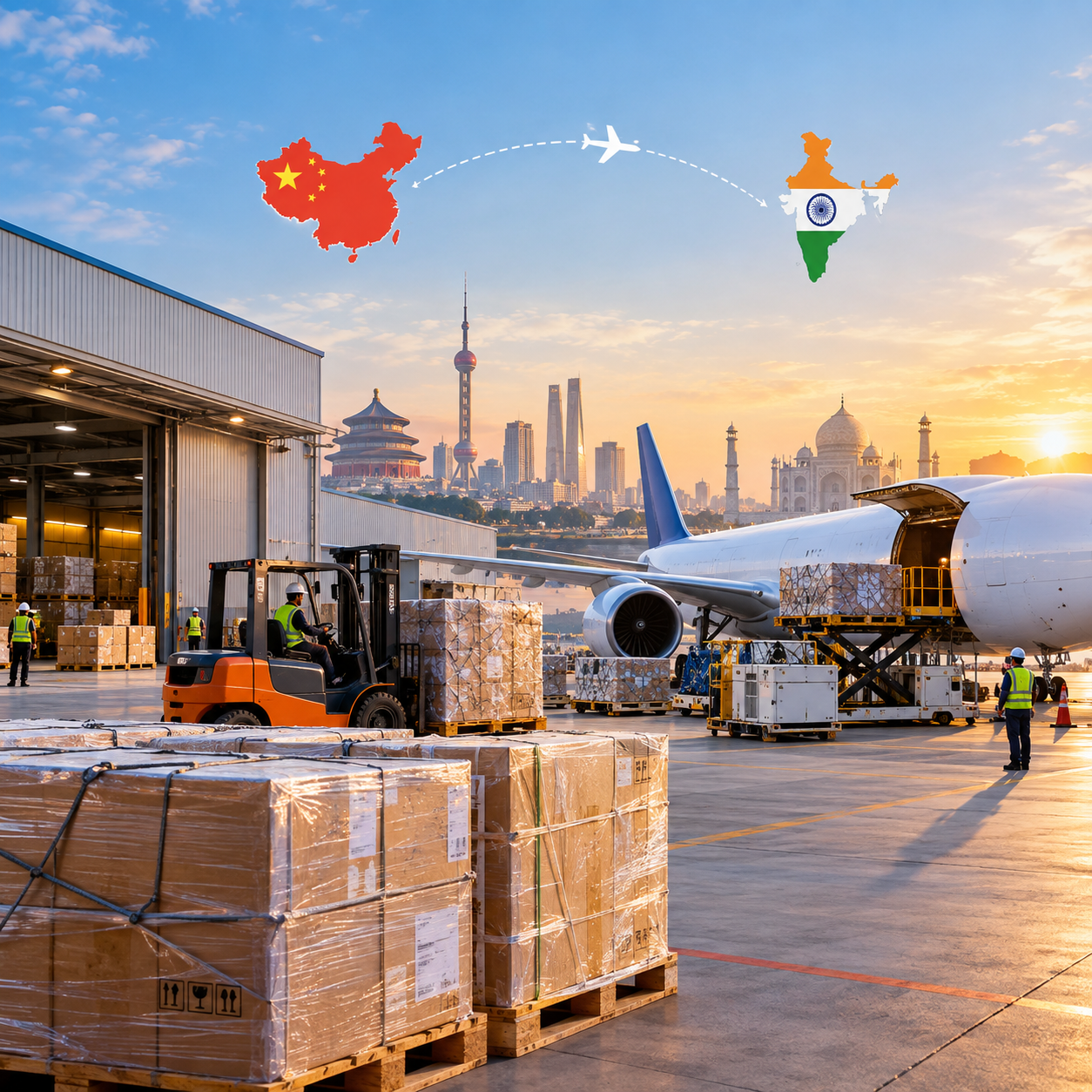 China to India air freight head haul space and capacity planning overview