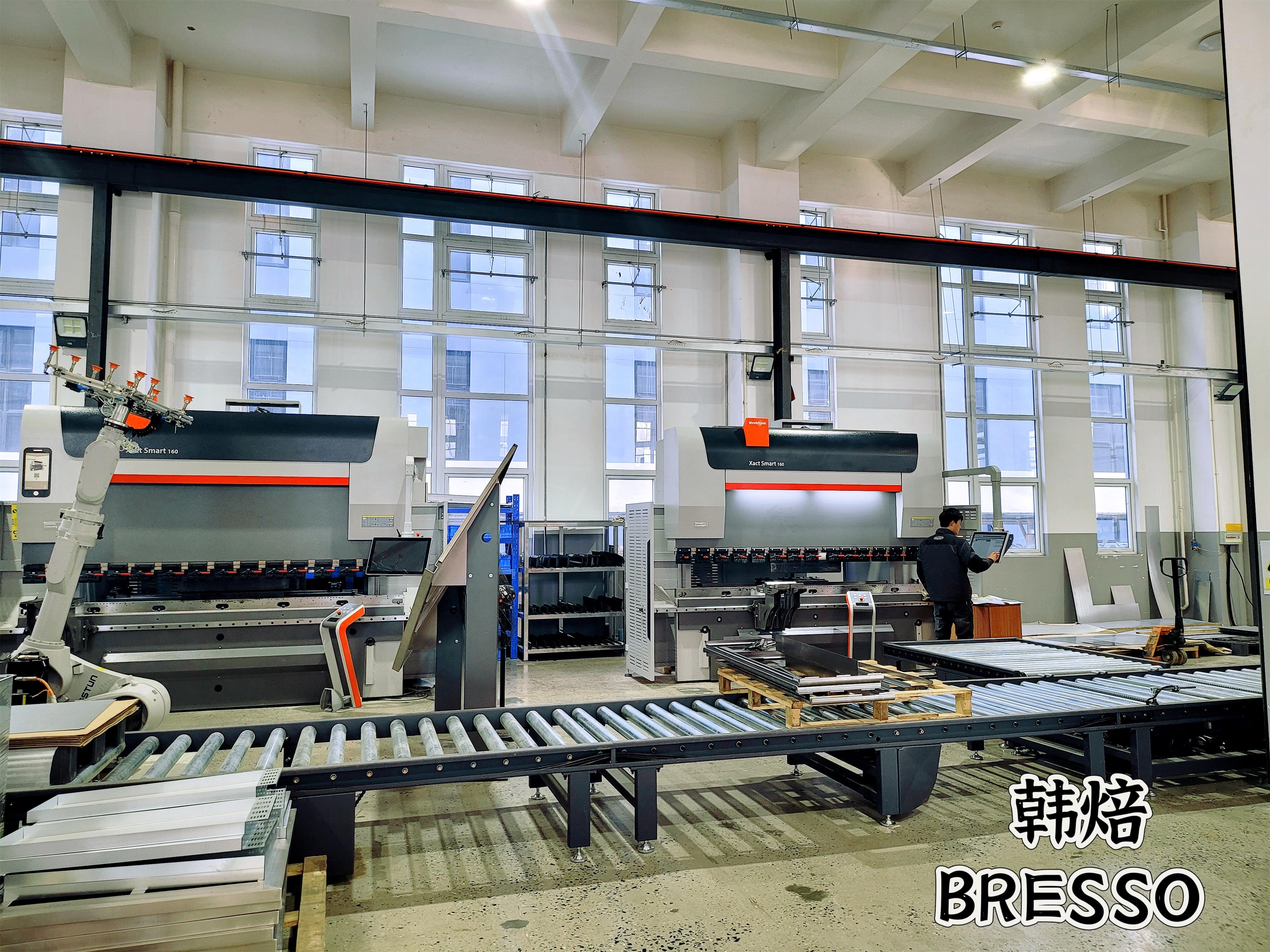 BRESSO sheet metal fabrication workshop with advanced processing equipment for bakery oven manufacturing
