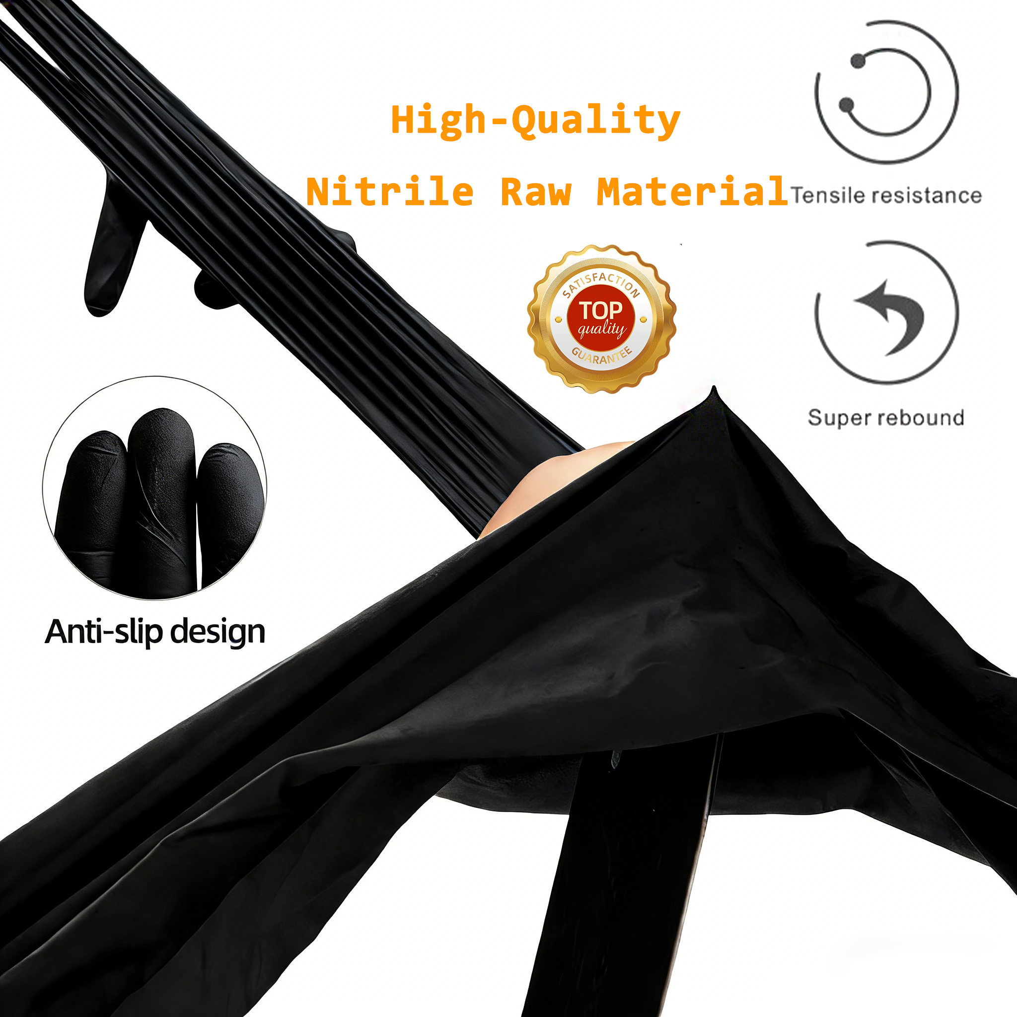 Individually wrapped black nitrile gloves 2-pack with custom logo