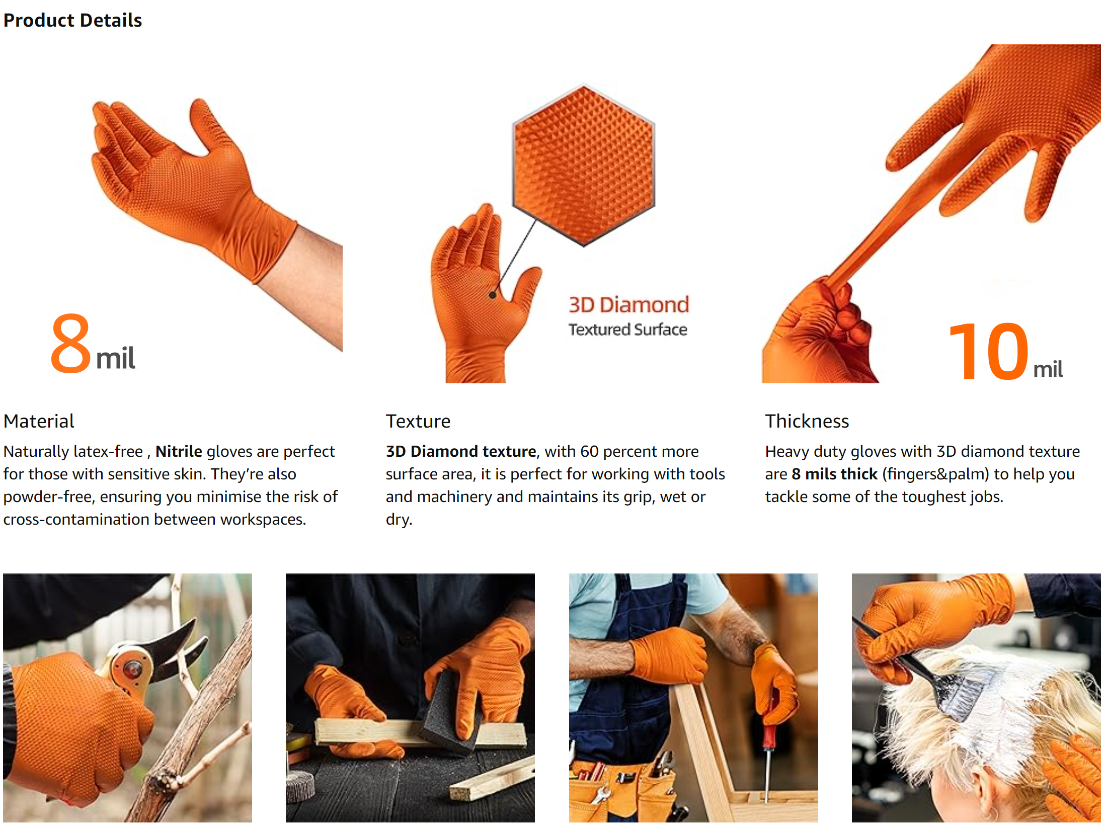 Food grade white nitrile gloves FDA compliant
