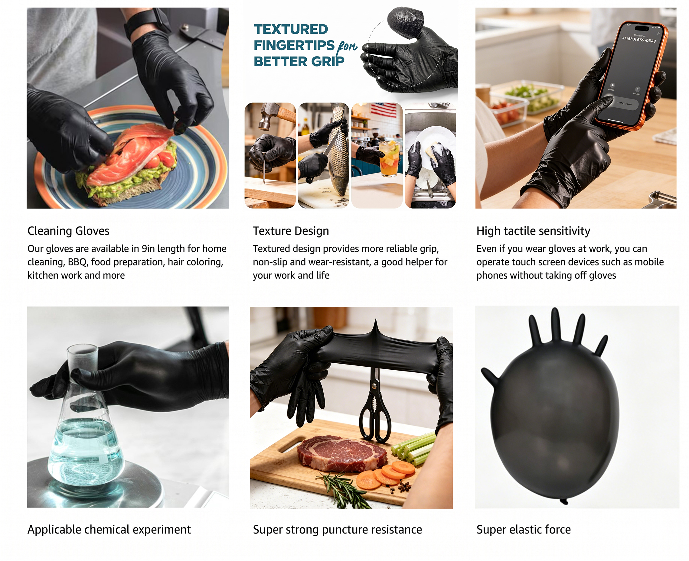 Food Grade Nitrile Gloves 5 mil glove pack