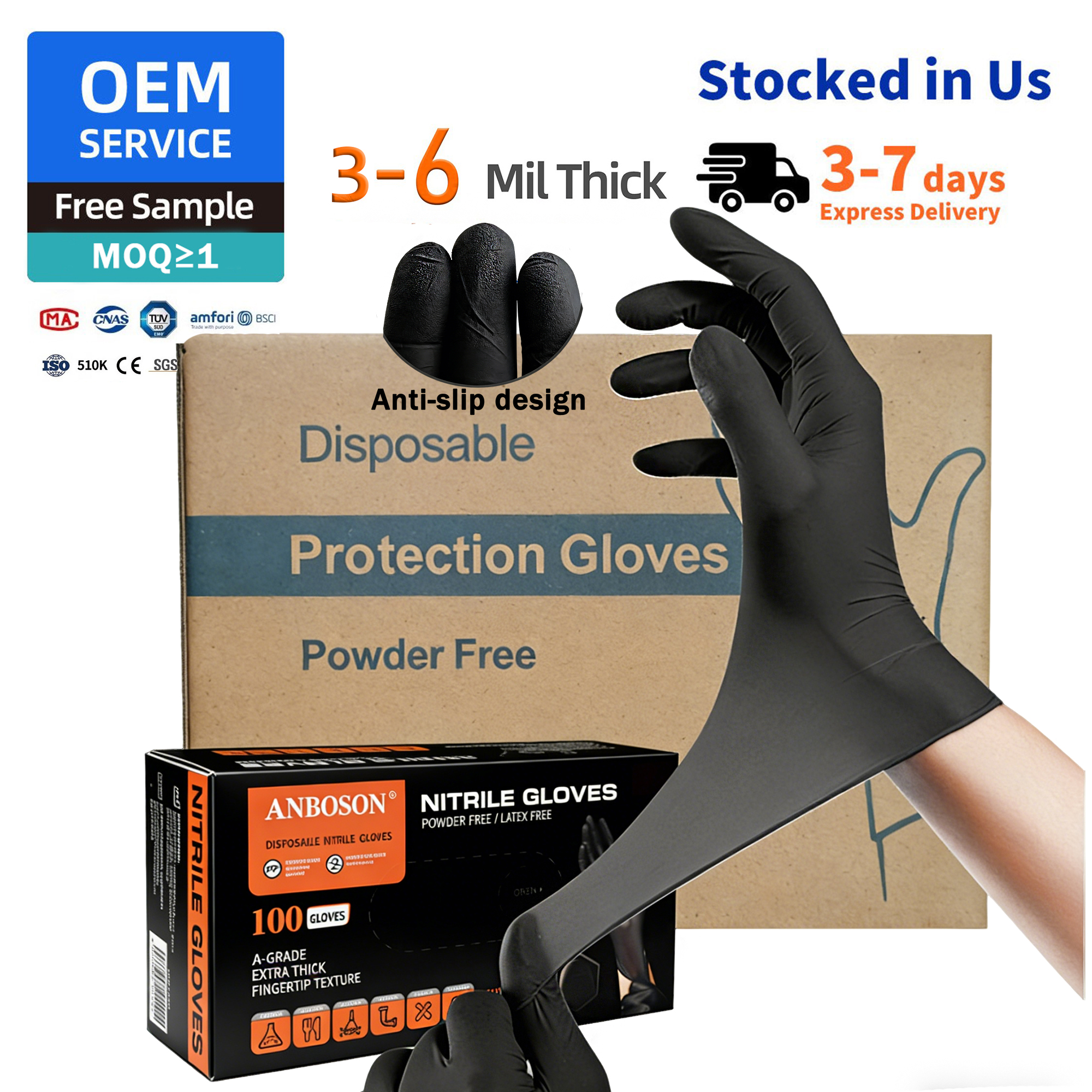 Food Grade Nitrile Gloves from ANBOSON for restaurant kitchens