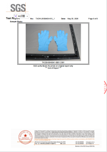 Nitrile gloves SGS GB4806.11-2016 Test Report