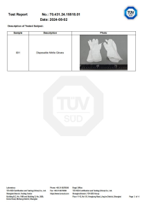 Nitrile gloves White Nitrile Gloves Halogen TEST REPORT
