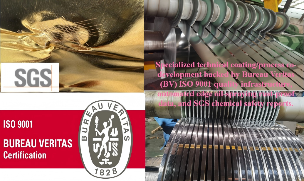 Custom coating R&D capability for tinplate and steel strips with BV ISO 9001 and SGS certification