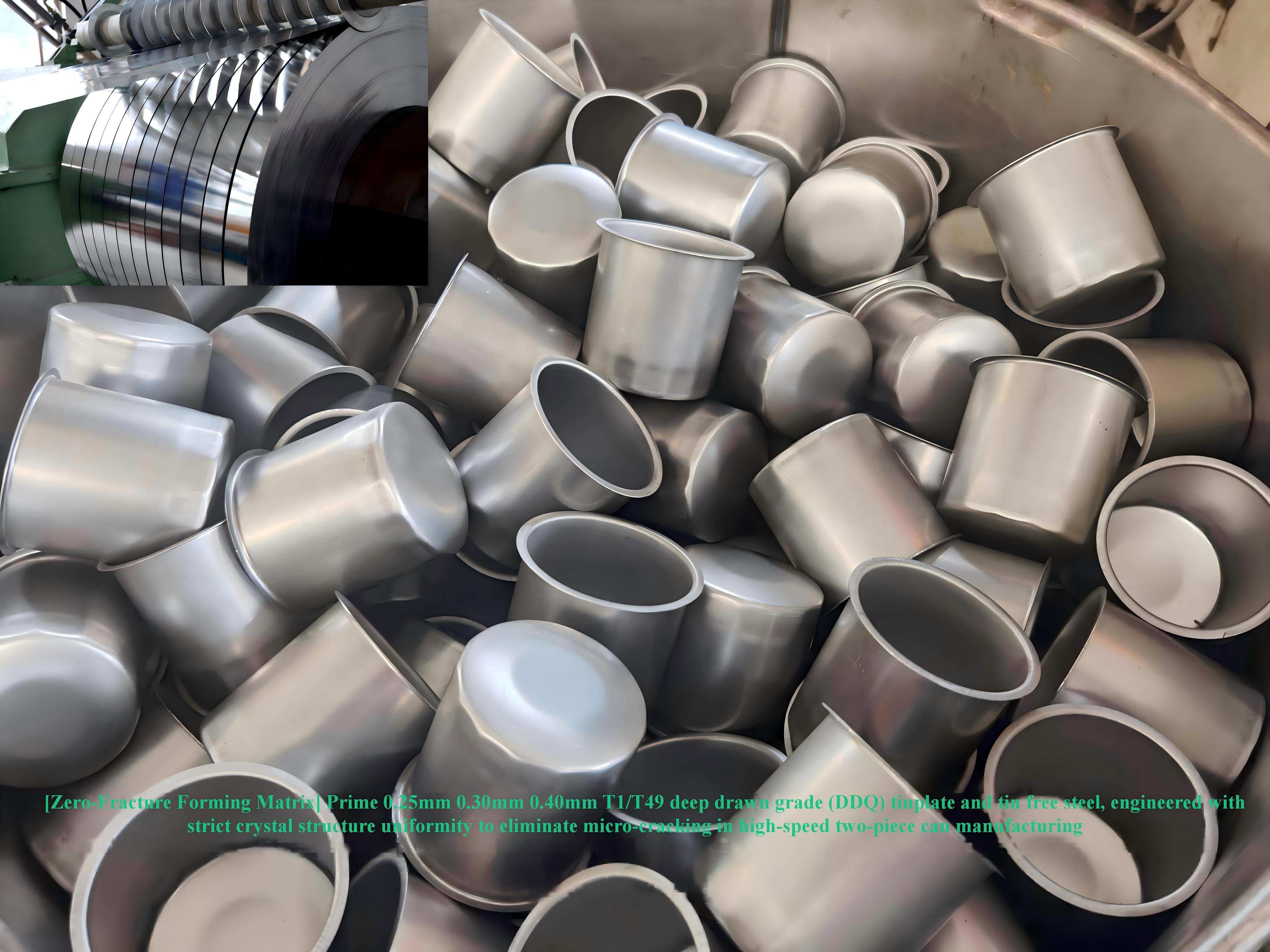 Deep Drawn Tinplate Sheet 0.20-0.50mm DDQ T1 for Two-Piece Can Manufacturing