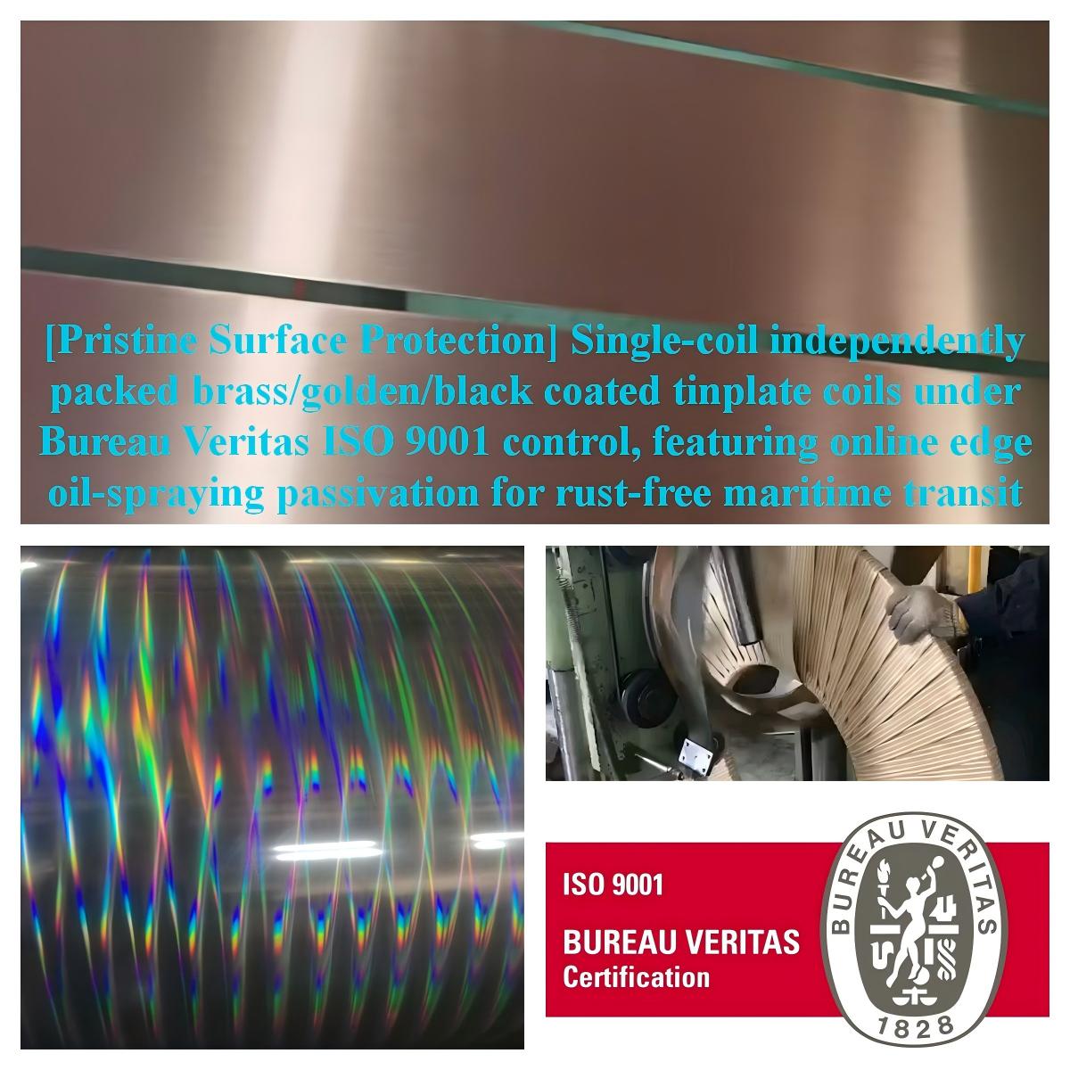 Anti-rust edge slitted tinplate coil with BV ISO 9001 certification