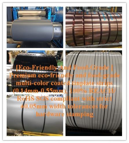 Eco-friendly food-grade coated tinplate strip with SGS compliance