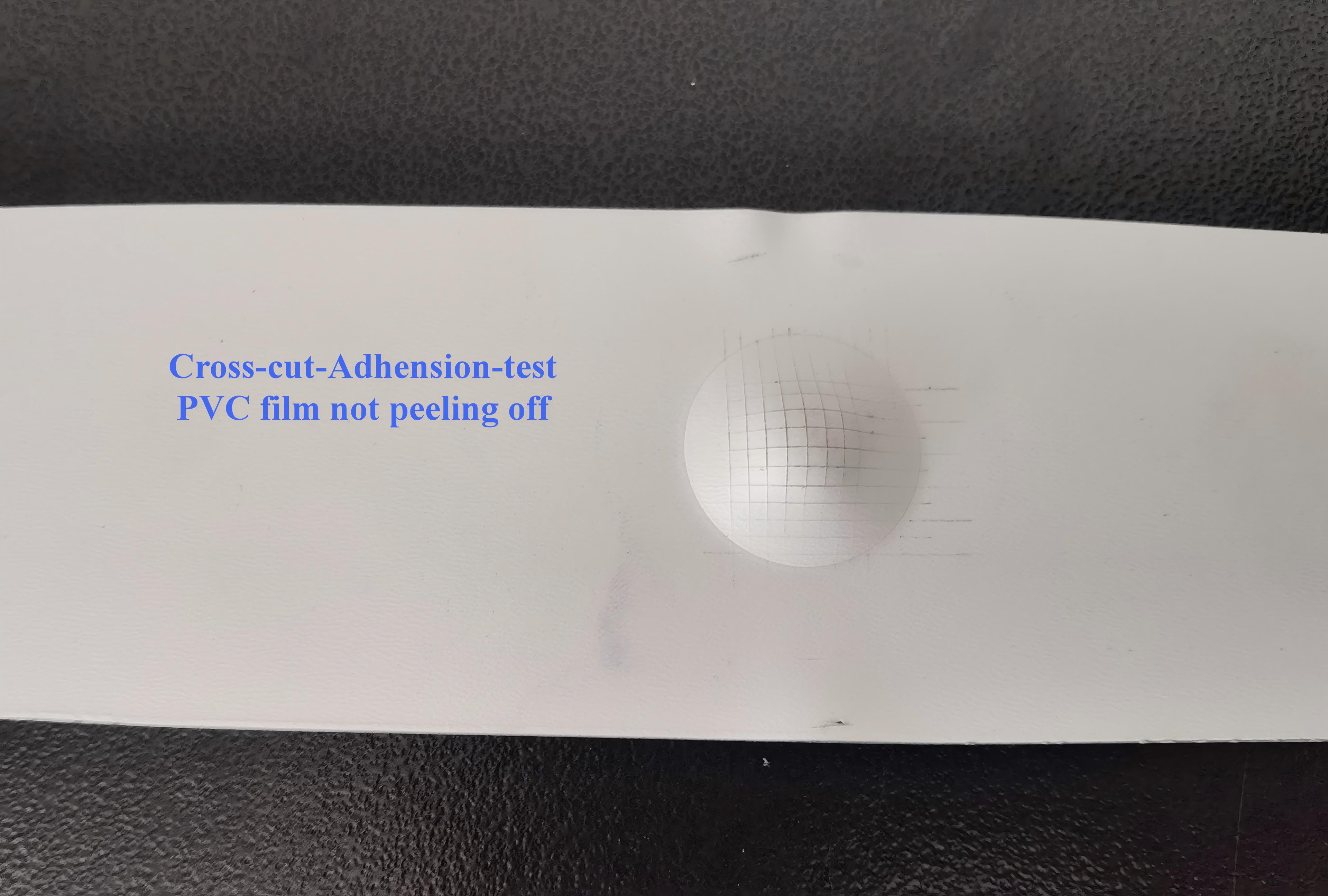 Cross-cut adhesion test for functional color coated steel coil and sheet