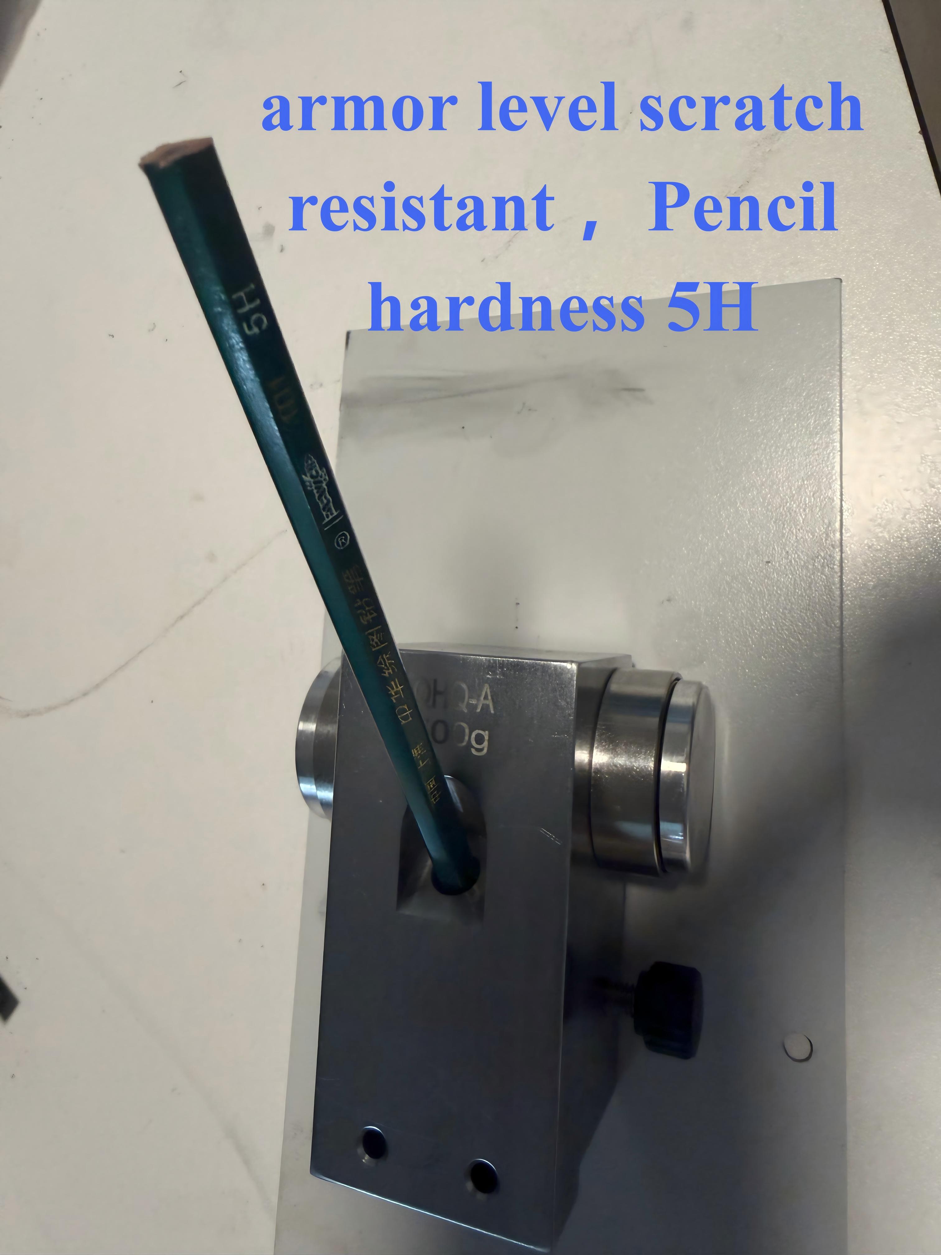 Powder color coated steel with 5H pencil hardness