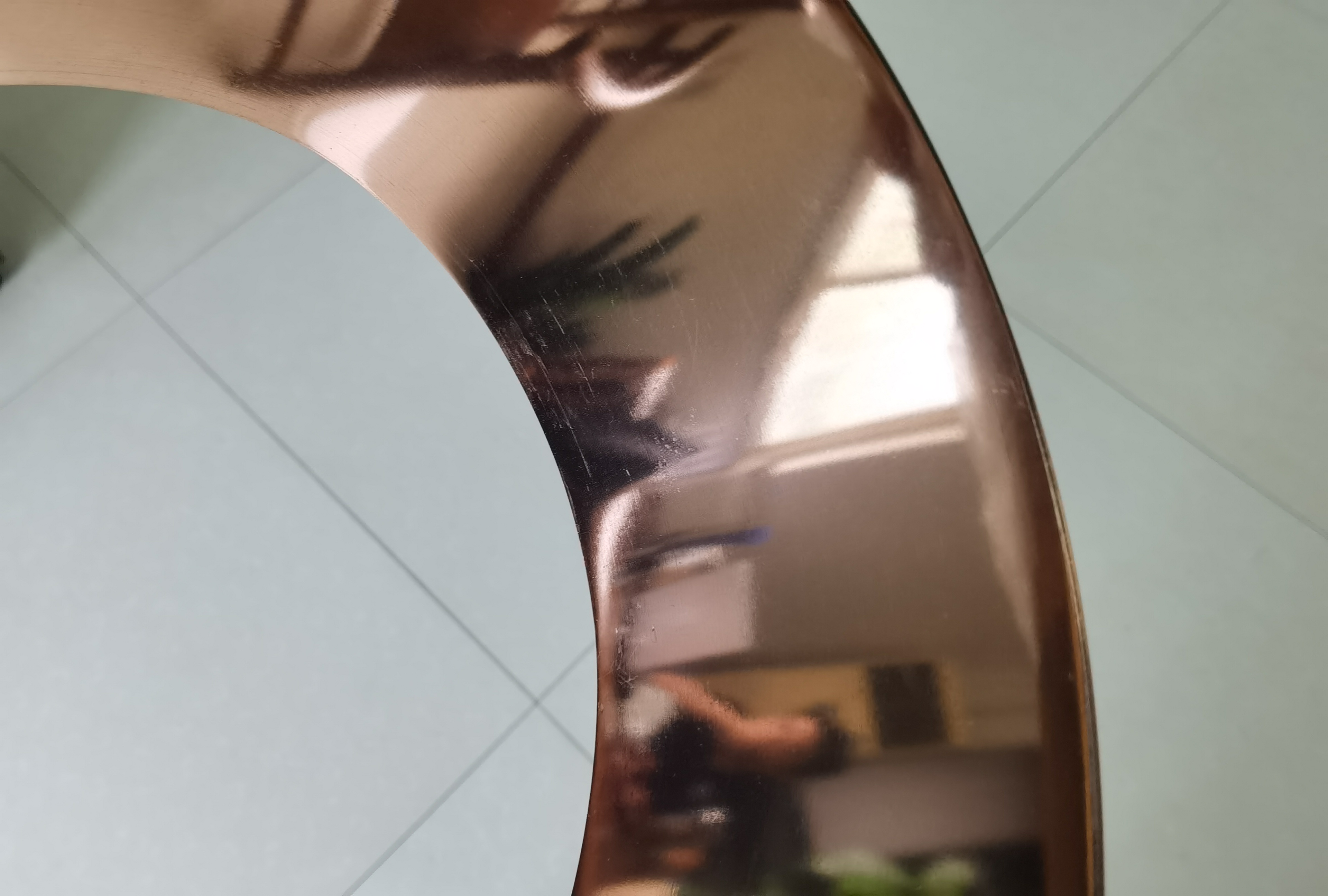 Mirror finish copper colour coated steel coil used as a decorative copper-plated steel substitute