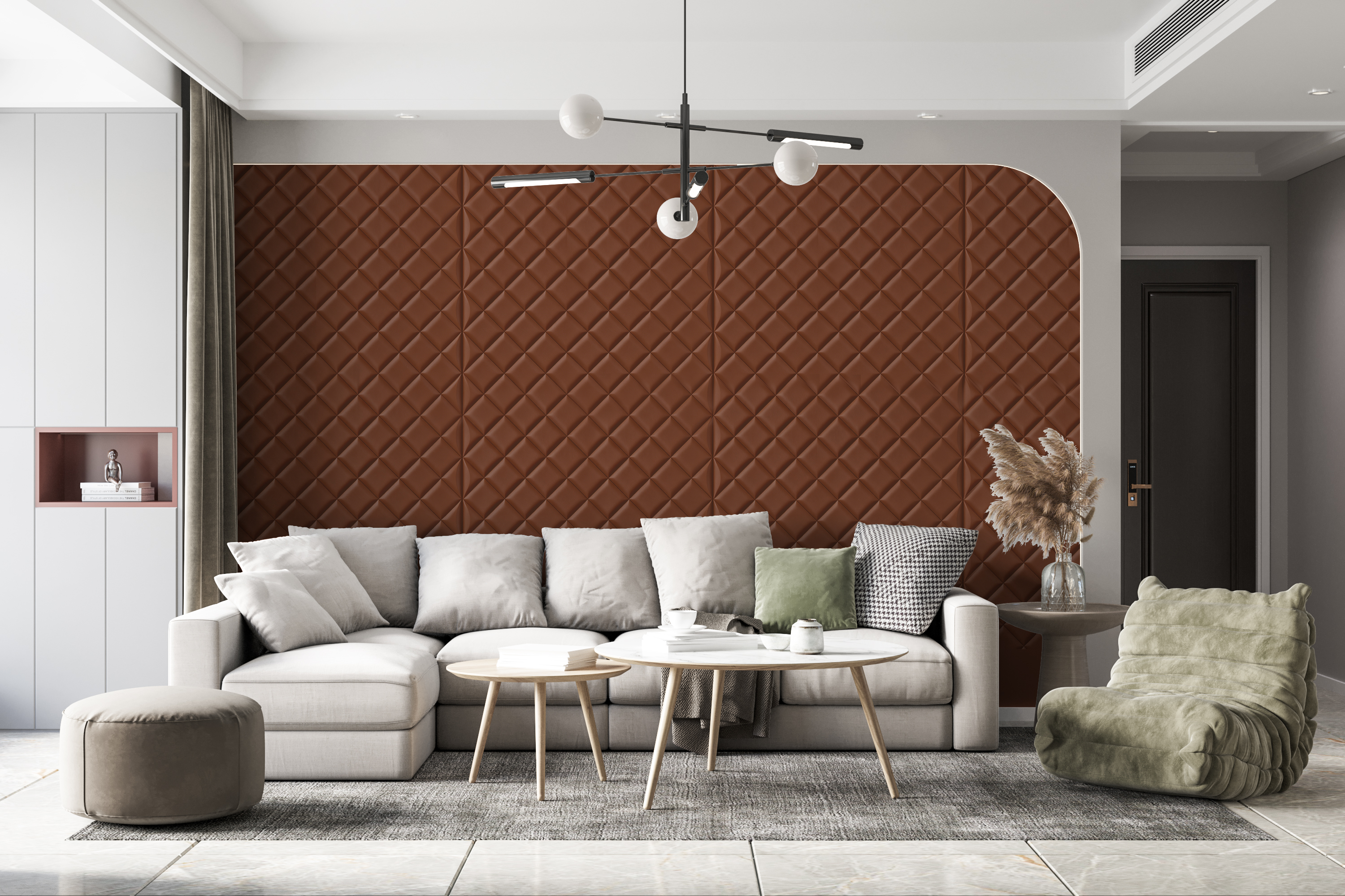 SXP-SELF-ADHESIVE PU LEATHER&VELVET WALL STICKER