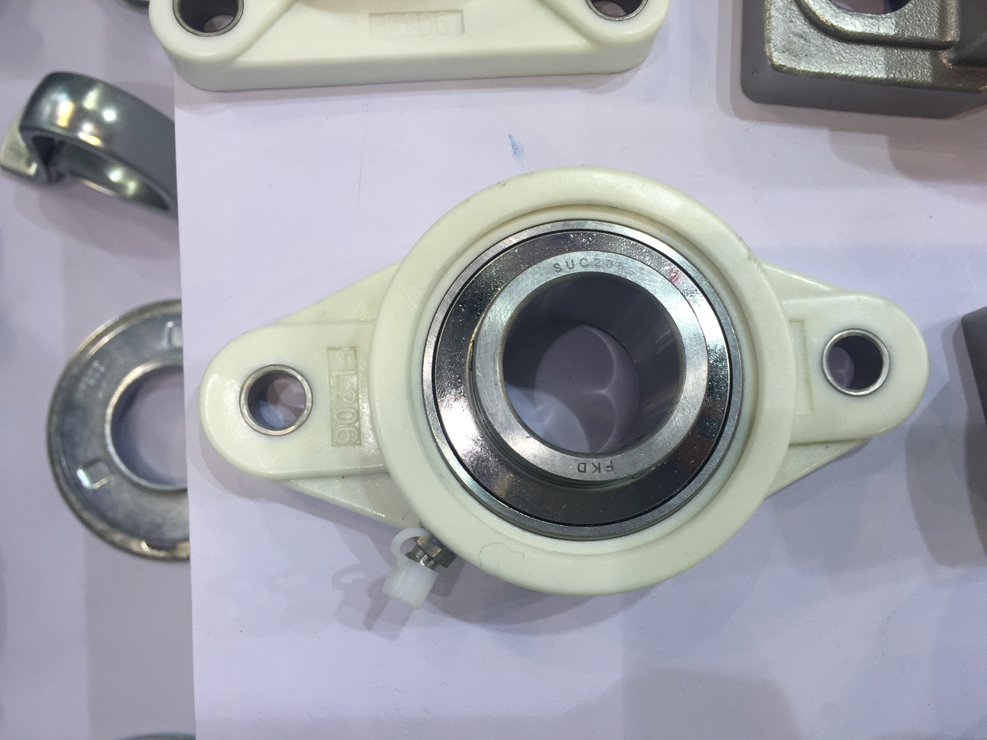 Stainless steel bearings and plastic housings
