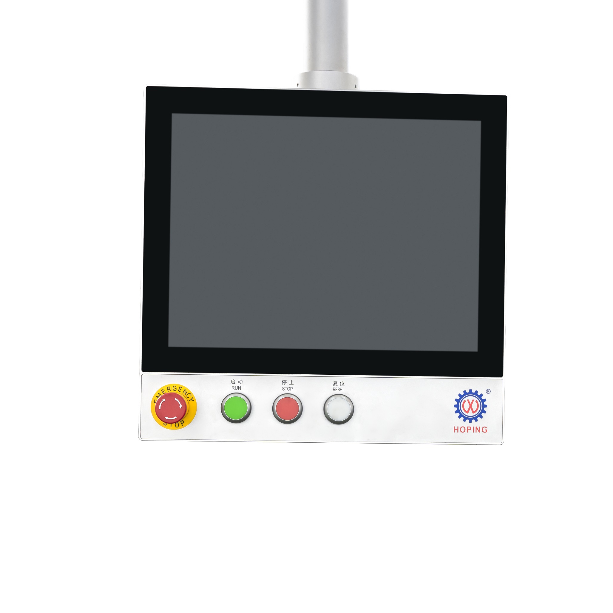 Industrial touchscreen HMI with integrated industrial PC on a pharmaceutical blister machine