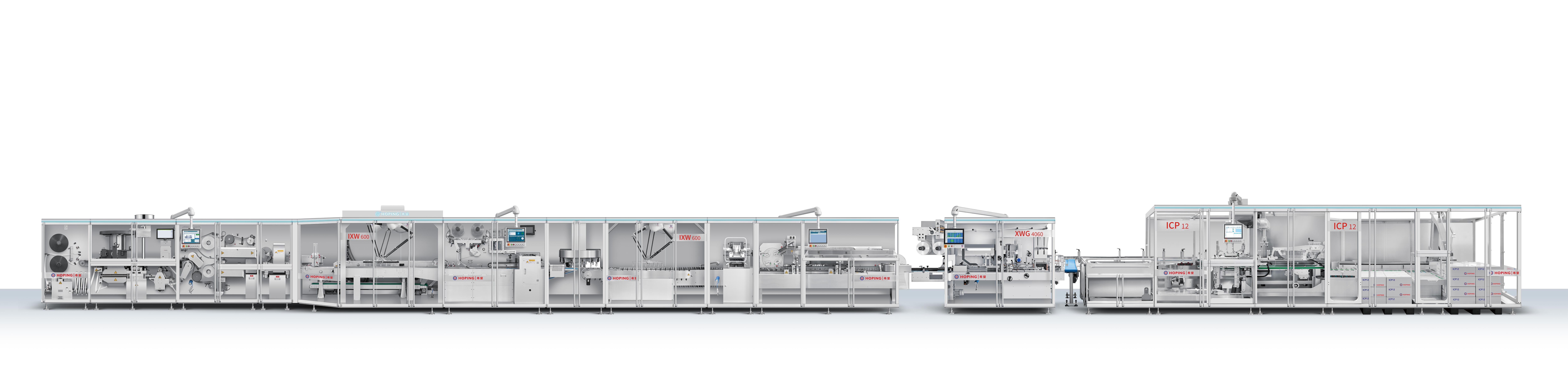 HOPING IXW600 high-speed blister-flow-wrap-cartoning line