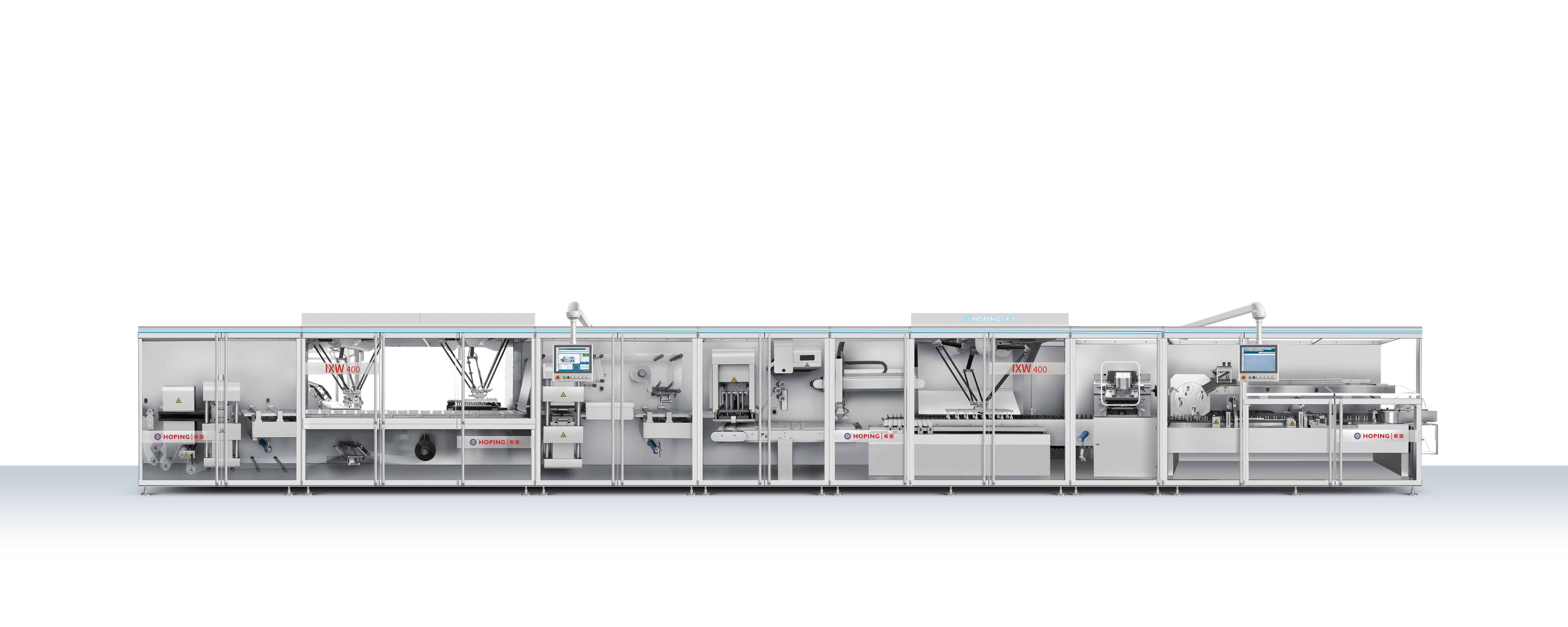 IXW400 liquid dosage blister-cartoning line