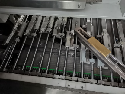 Dual rail feeding device on a high-speed cartoning machine