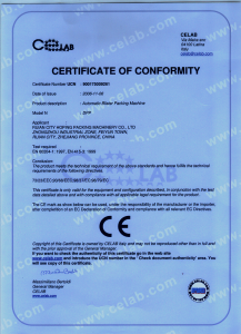 CE Certificate - Automatic Blister Packing Machine