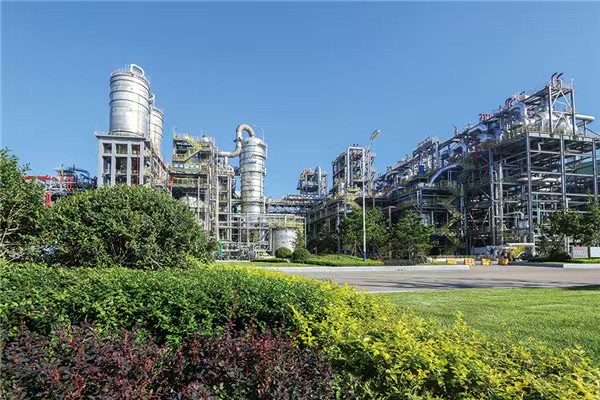 Polyester production facility using fiber grade titanium dioxide