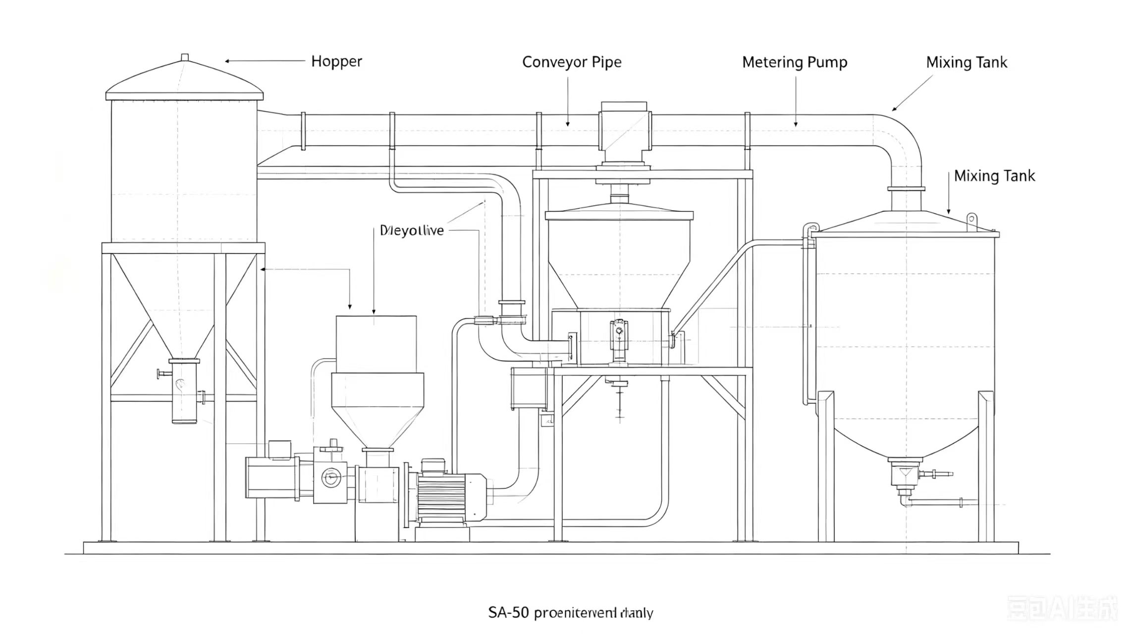 Titanium dioxide continuous feeding dispersion system for PET fiber production