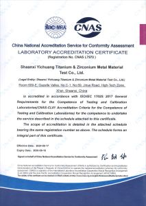 Testing  and Laboratory  Accreditation Certificate