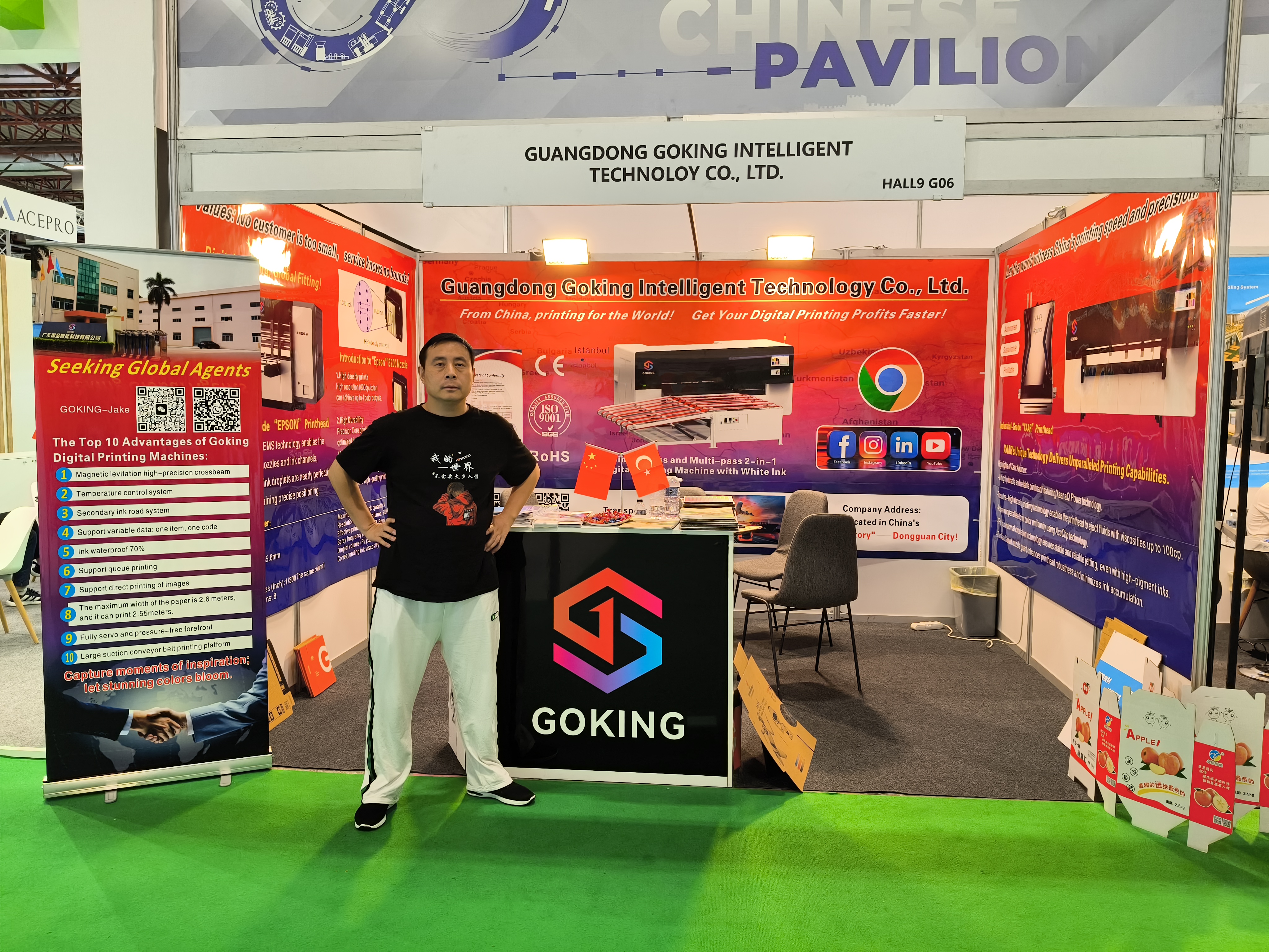 GOKING digital printing machine promoted at a packaging industry exhibition in Turkey