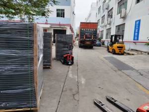 Unloading at the airport warehouse