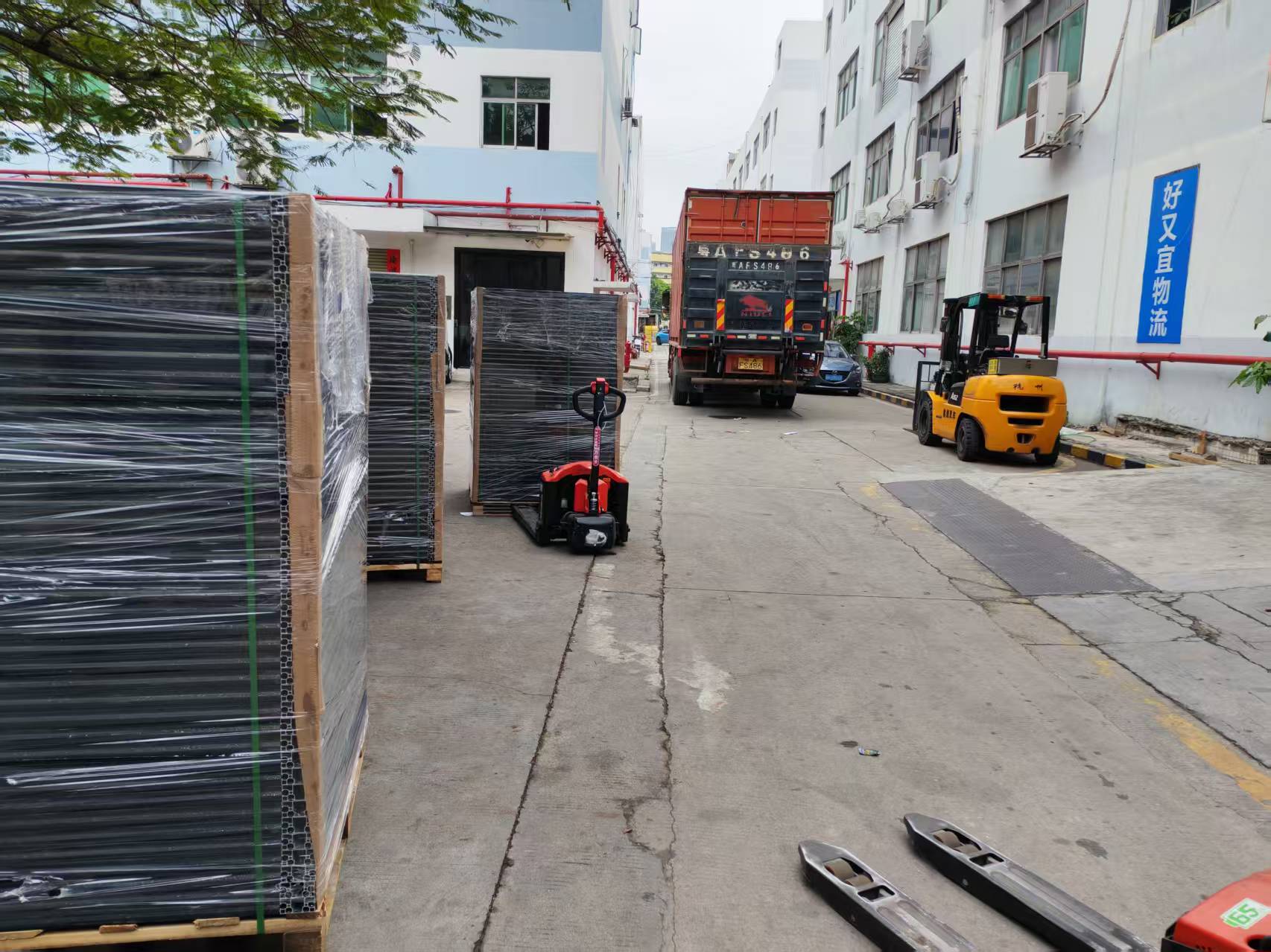 Unloading cargo at an airport warehouse in Hong Kong during import clearance