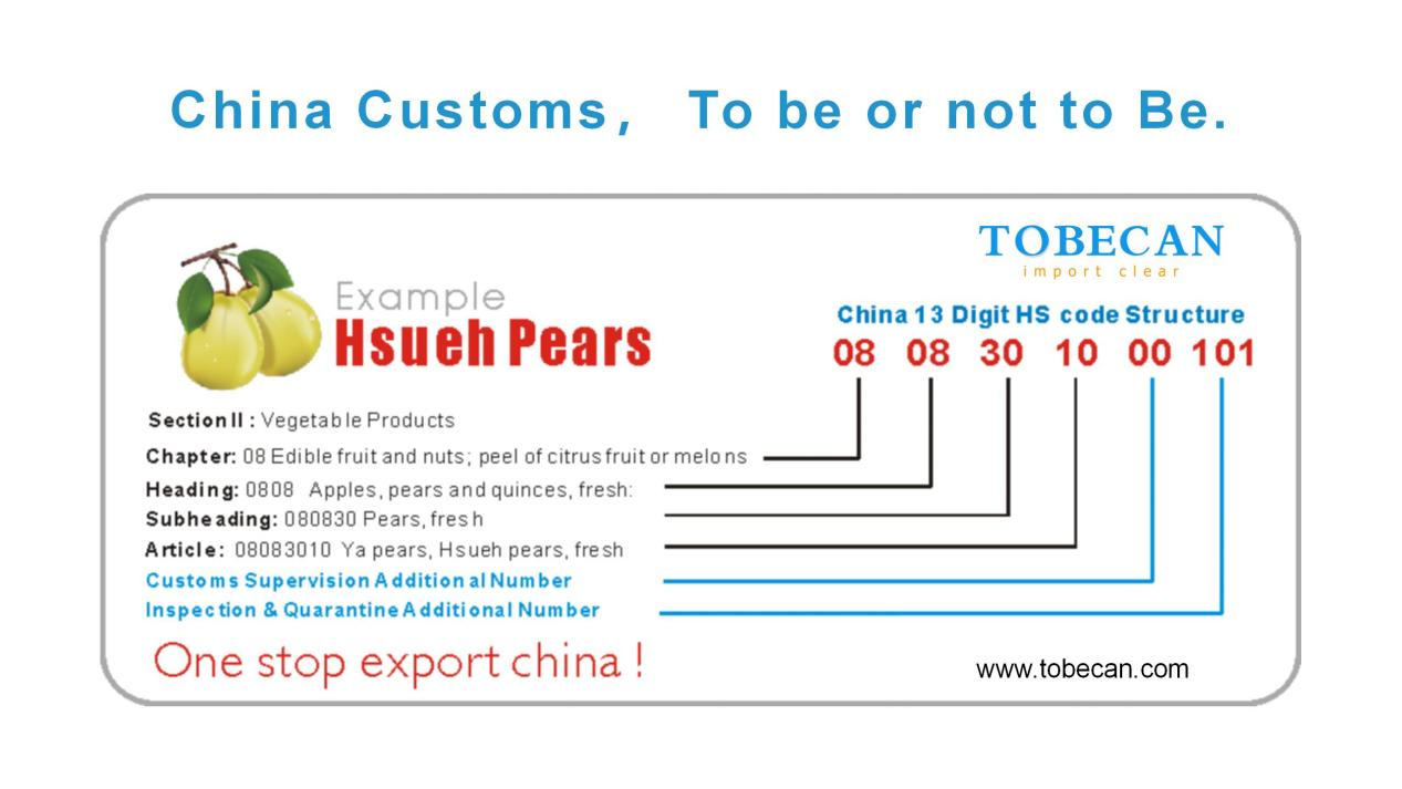 HS code and CIQ lookup tools used in import clearance