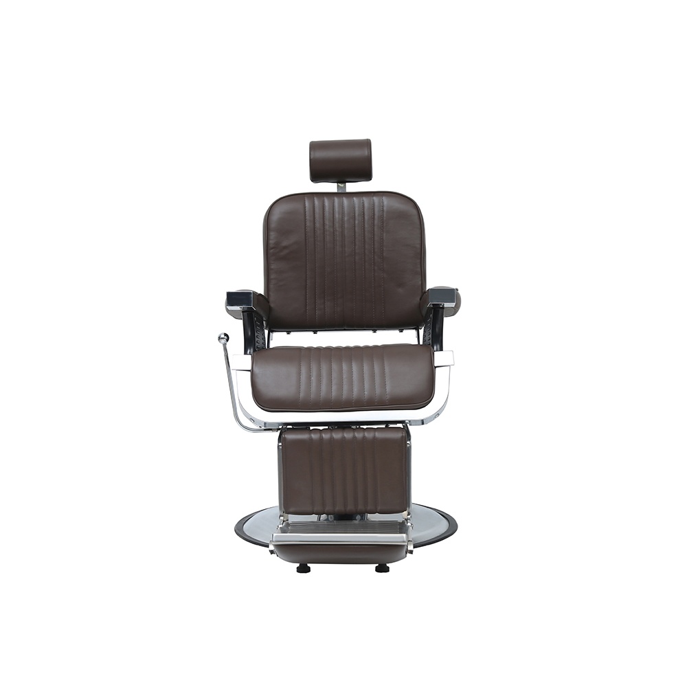 Hydraulic barber chair HZ8740BR by Ningbo Hongzi, showing aluminum alloy base and adjustable mechanism