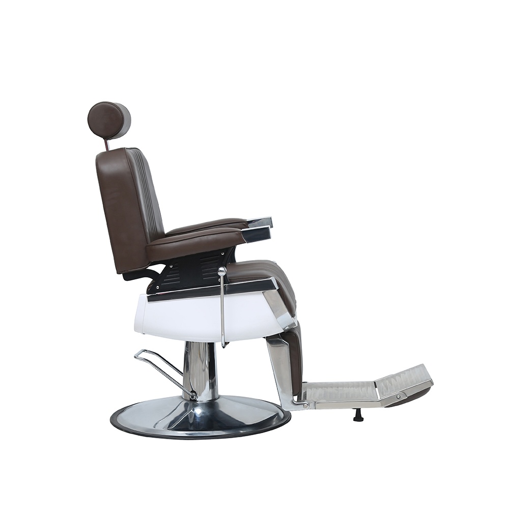 Hydraulic barber chair model HZ8740BR with PU leather upholstery and aluminum alloy frame