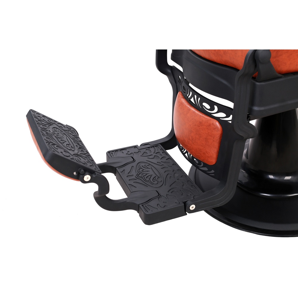 Barber chair HZ8760G side angle showing high-density sponge cushion