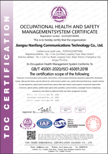 OCCUPATIONAL HEALTH AND SAFETY MANAGEMENT SYSTEM CERTIFICATE