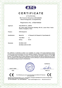 RFID Reader-02 CE EMC Certificate of Conformity