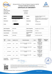 Certificate of Conformity (COC)