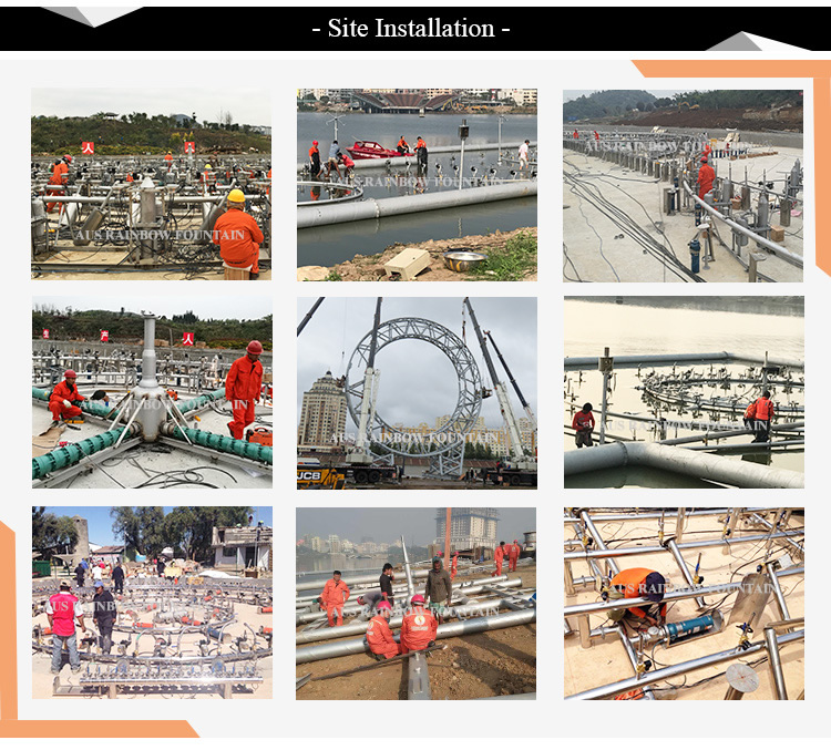 Onsite installation services for musical fountain – Rainbows Fountain overseas team