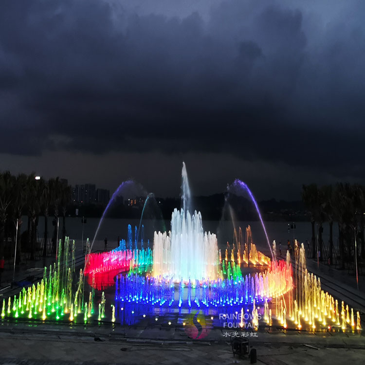 Dry Deck Interactive Musical Fountain
A dry deck interactive musical fountain designed for public plazas, parks, and commercial spaces. The underground fountain system combines programmable water jets, colorful LED lighting, and synchronized music, allowing visitors to safely interact with dynamic water performances.