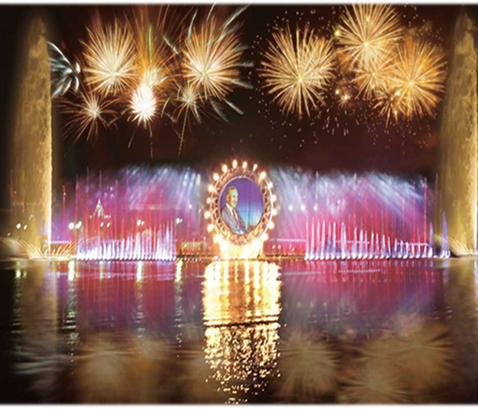 Water Screen Projection Musical Fountain
A water screen projection musical fountain combines programmable water effects with a high-definition water screen for video, laser, and multimedia projection. Synchronized music, lighting, and digital content create an immersive visual experience for public events, tourism projects, and nighttime attractions.