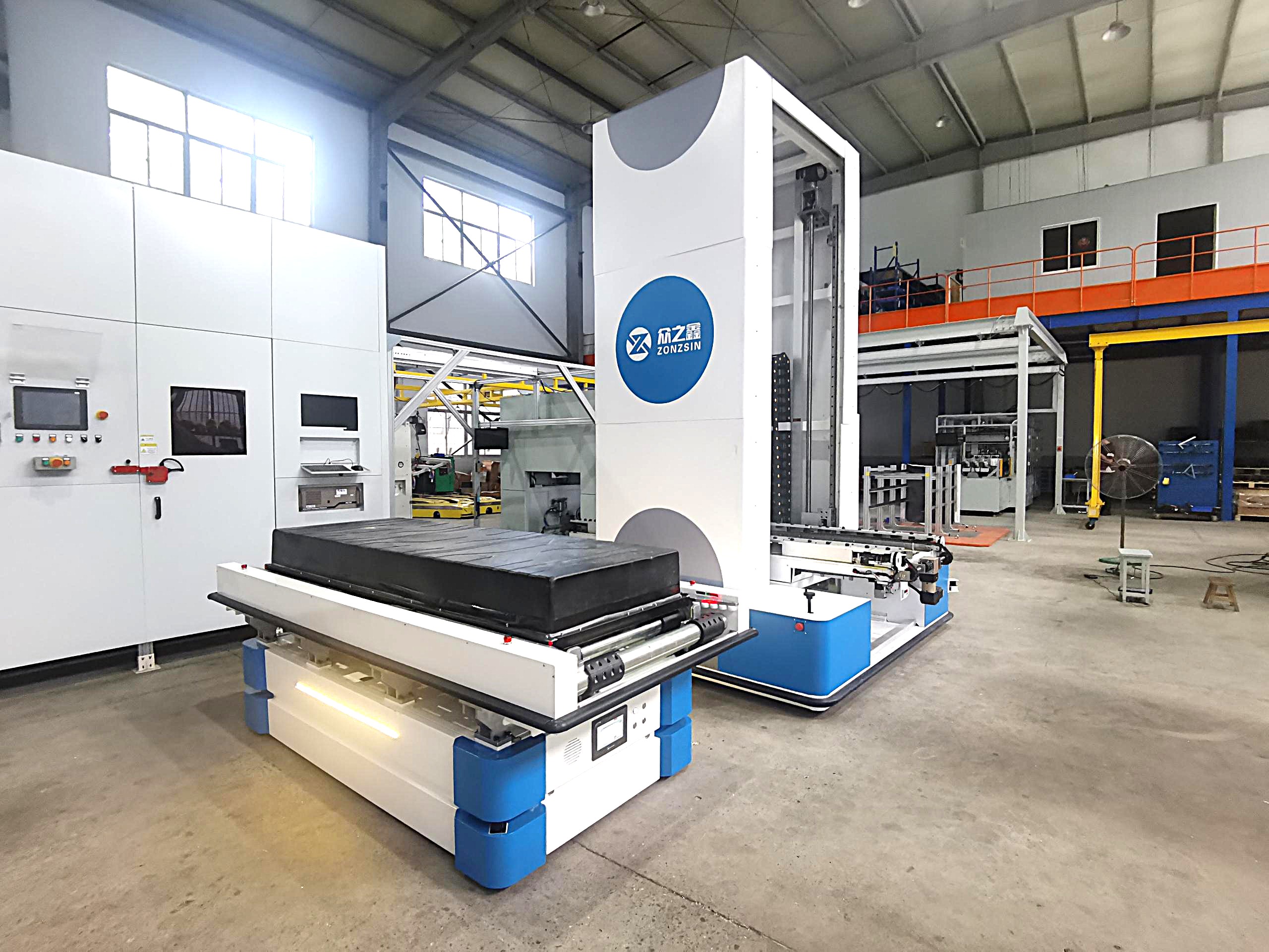 AGV-driven battery pack insertion robot for container energy storage assembly