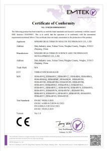 Certification of Conformity