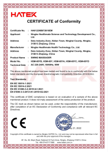 Certificate of Conformity
