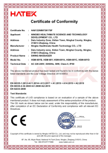 Certificate of Conformity