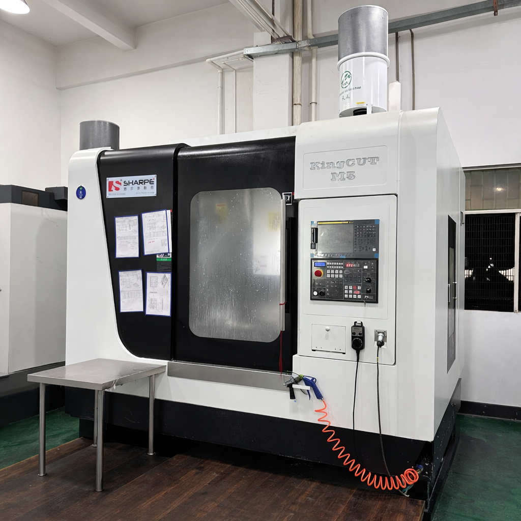 5-axis CNC machining center used for prototype and small-batch validation of complex metal parts