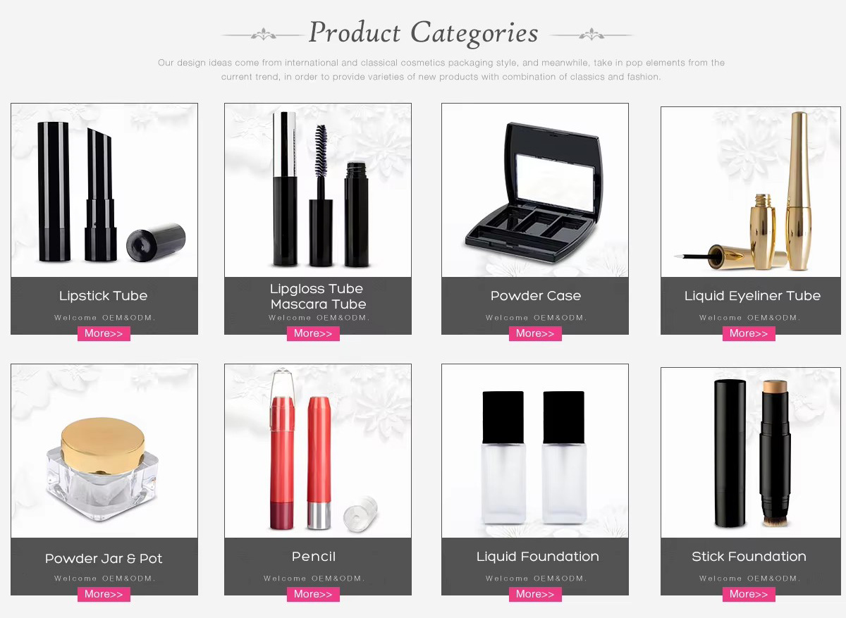 Cosmetic packaging product categories from COSFINITY