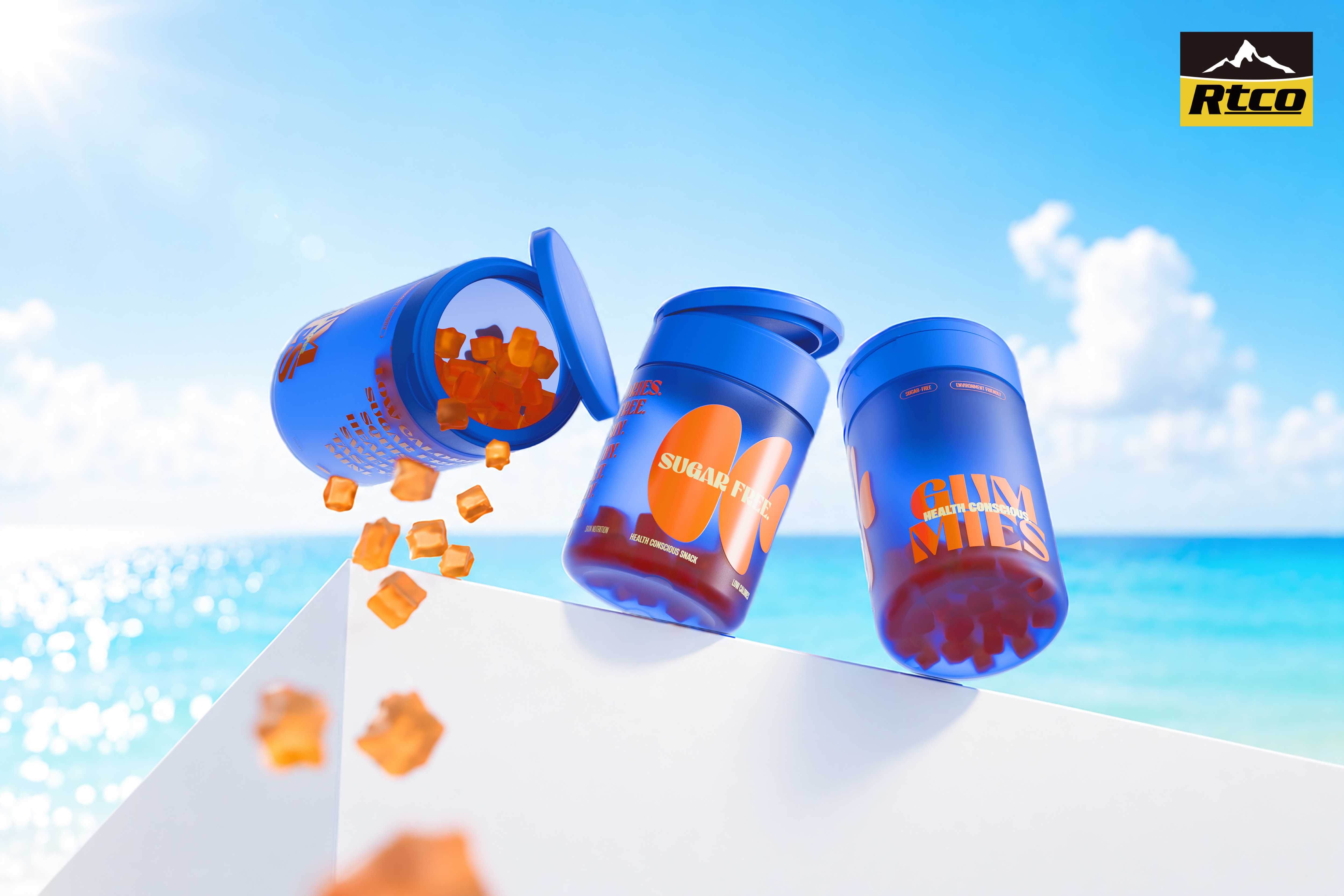 Flip cap bottle for gummy supplement packaging