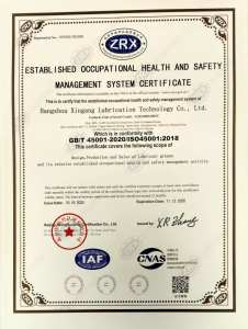 ESTABLISHED OCCUPATIONAL HEALTH AND SAFTY MANAGEMENT SYSTEM CERTIFICATE