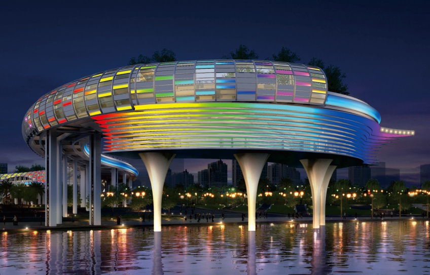 LED linear lighting used in a commercial complex
